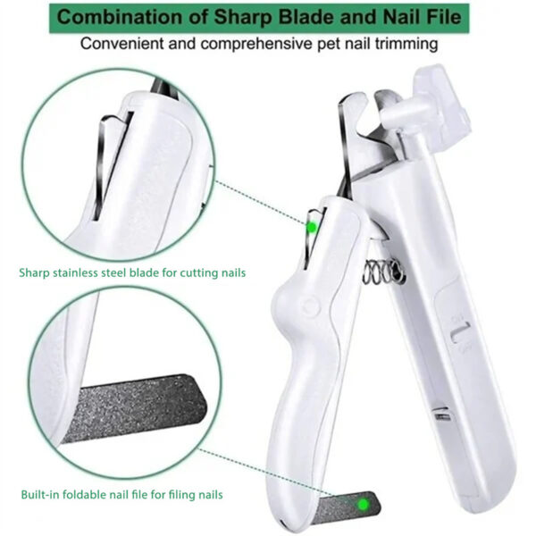 Pet Nail Clippers With LED Light Dogs Cat Nail Scissors Professional Trimmer Tool Care Grooming Supplies - Image 3