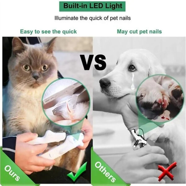 Pet Nail Clippers With LED Light Dogs Cat Nail Scissors Professional Trimmer Tool Care Grooming Supplies - Image 6